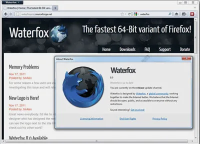 Navigateur Internet: Waterfox relève Firefox sur Windows 64 bits